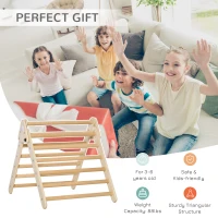 Qaba Triangle Ladder for Toddlers with Foldable Design for Easy Storage in Home Toddler Gym Space, Fine Motor Skills Toy(m-7)