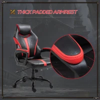 Vinsetto Racing Style Gaming Chair Ergonomic High Back Computer Office Chair PU Leather with 360° Swivel Rocking Adjustable Height Padded Armrest Red(m-8)