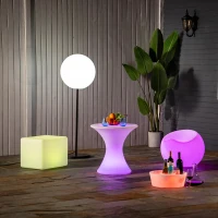 Outsunny 16RGB Colors Rechargeable Magic LED Stool Light With Remote Control Indoor&Outdoor Party(m-6)