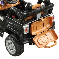 Aosom Ride On Car Toy Off Road Truck, Dual 12V Electric Battery Powered with Remote Control Lights MP3 LCD Power Indicator and MP3(m-12)