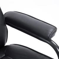 HomCom Ergonomic Faux Leather Lounge Armchair Recliner And Ottoman Set - Black(m-19)