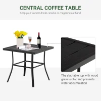 Outsunny 3-Piece Patio Bistro Set Outdoor Rocking Coffee Table Chair Set with Curved Base, Soft Cushions, Steel Frame, Black(m-7)