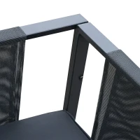 Outsunny 4pcs Garden Sectional Sofa Set Patio Lounge Set Steel Frame w/ Cushions Outdoor Yard Furniture Black(m-8)