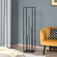 HOMCOM Modern Floor Lamp, 3-Light Freestanding Lamp for Living Room, Bedroom, and Office, Black(m-8)