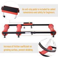 Soozier Bike Roller Adjustable Trainer Indoor Fitness Cycling Parabolic Roller Bike Trainer Portable Bike Exercise - Red(m-5)