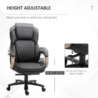 Vinsetto Big and Tall Executive Office Chair with Wide Seat, Computer Desk Chair with High Back Diamond Stitching, Adjustable Height & Swivel Wheels, Brown(m-4)