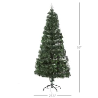 HOMCOM 5FT/1.5M Artificial Tree Multi-Colored Pre-Lit Holiday Christmas Decoration(m-3)