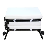 HOMCOM Folding Sofa Ottoman Lounge Bed Sleeper Foam Guest Bed Easy Storage with Wheels and Cover(m-6)