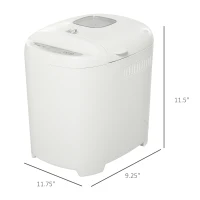 HOMCOM 2 Pound Non-Stick Bread Maker Machine With 11 Menu Settings, 2 Loaf Sizes, 3 Crust Colors, 13h Delay Timer, 1h Warming Function, 550W(m-3)