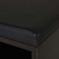 HomCom Upholstered Shoe Entryway Bench Rack with Comfortable PU Cushion Bench & Flexible Shelving Options, Brown(m-14)