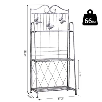 Outsunny 3-Tier Metal Folding Plant Stand Storage Unit Indoor Outdoor(m-3)