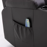 HOMCOM Luxury Faux Leather Heated Vibrating 8 Point Massage Recliner Chair with 360 Swivel and Remote, Dark Brown(m-17)