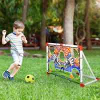 Qaba Football Goal Folding Indoor Outdoor with All Weather Net Kids Adults(m-1)