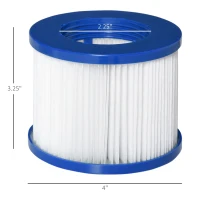 Outsunny 6-Pack Replacement Hot Tub Spa Filter Cartridges Only for Outsunny Spa Pools and Hot Tubs, Non-Woven Fabric for Impurities(m-3)