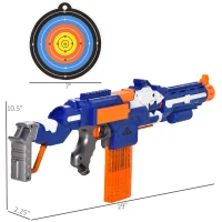Qaba Automatic Soft Bullet Toy Foam Blaster for Foam Darts with 20 EVA Refill Darts and Target Board Game for Boys & Girls 8-12 years old(m-3)