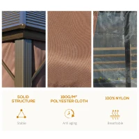 Outsunny 10' x 12' Hardtop Gazebo with Metal Roof, Aluminum Frame & Sidewalls, Outdoor Shelter for Patio and Garden(m-6)