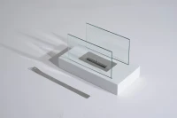 HOMCOM Ventless Tabletop Bio Ethanol Fireplace Portable Firebox Heater Burner Indoor(White)(m-3)