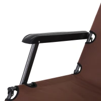 Outsunny Oxford Fabric Metal Frame Outdoor Pool Sun Lounger Lounge Chair 120°/180°, Brown(m-8)