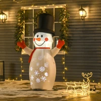 HOMCOM 6ft Christmas Inflatables Outdoor Decorations Glowing Snowman, Blow-Up Yard Christmas Decor with LED Lights Display(m-8)