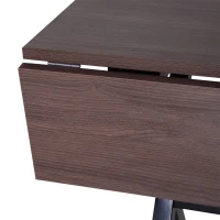 HOMCOM Drop Leaf Folding Dining Table 6-person Side Desk Kitchen Dining Rustic Console Table, Brown(m-9)