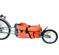 HOMCOM Solo Single-Wheel Bicycle Cargo Bike Trailer Cart Carrier, Orange(m-1)