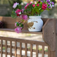 Outsunny Wooden Garden Potting Bench with Hidden Storage, Spacious Work Table for Gardening Projects, Brown(m-9)