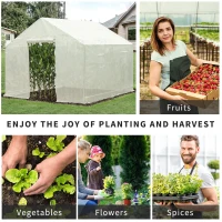 Outsunny 10' x 9.5' x 8' Outdoor Walk-In Tunnel Greenhouse with 5 Roll-Up Windows, Zippered Door, & Weather Cover(m-7)
