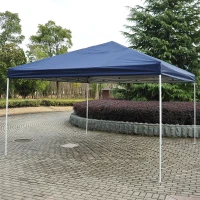 Outsunny 13' x 13' Adjustable Height Easy Pop Up Canopy Party Tent - Dark Blue(m-8)