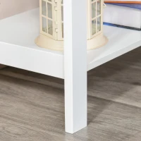 HOMCOM Slat Double Door Coffee Bar Cabinet, Sideboard Buffet Cabinet, Kitchen Cabinet with Bottom Shelf for Living Room, White(m-13)