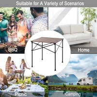 Outsunny Portable Roll-up Aluminum Folding Picnic Table Outdoor Lightweight BBQ Party, with Carrying Bag(m-6)