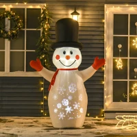 HOMCOM 6ft Christmas Inflatables Outdoor Decorations Glowing Snowman, Blow-Up Yard Christmas Decor with LED Lights Display(m-2)