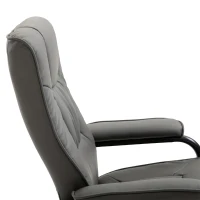 HOMCOM Adjustable Leisure Recliner Chair and Ottoman Set with Swiveling Base, Faux Leather, Grey(m-15)