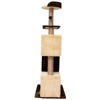 PawHut 51-inch Multi-Level Cat Tree Kitten Scratcher Post with 3 Condos Cat Play House Activity Centre w/Toy(m-7)