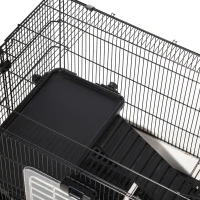 PawHut Spacious Rolling Small Animal Cage, Rabbit Pet Play House with Platform Ramp, Ideal for Indoor Play & Comfort(m-9)