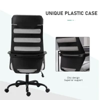 Vinsetto High Back Ergonomic Home Office Desk Chair with Spandex Fabric, Computer Task Chair with Ladder Back, Thick Padding and 360 Swivel Wheels, Grey(m-8)