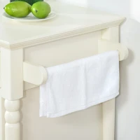 HOMCOM Vintage Kitchen Island with 3-Tier Open Shelving, Storage Cabinet with Drawers & Wood Legs, Adjustable Shelf for Living Room, Coffee Bar, White(m-14)