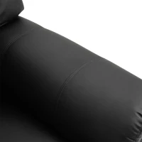 HOMCOM Recliner Chair Added Footrest Cushion Padded Seat Modern Nail Sofa PU Leather for Living Room Club Home Theater Seating, Black(m-17)