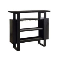 Monarch 48" Contemporary Wood Grain-Look Home Bar with Bottle and Glass Storage - Cappuccino Brown Finish(m-1)