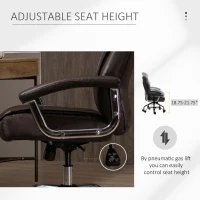 Vinsetto High Back Executive Office Chair Computer Desk Chair Adjustable Ergonomic Home Office Chair Diamond-Stitched PU Leather Swivel with Padded Armrests, Brown(m-4)