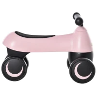 Qaba Baby Balance Bike for 18-36 Months, Toddler No Pedal Ride-on Walking Bike with 4 Wheels Gifts for Boys Girls, Pink(m-10)