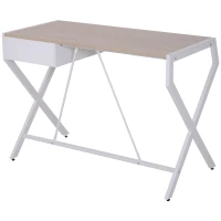 HOMCOM Wood Metal Modern Computer Desk  for Small Space with Slide Out Drawer(m-4)