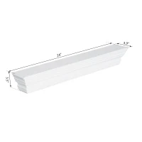 HOMCOM Floating Wall Shelf Ledge Wall Mounted Display Storage Rack Set of 2 White(m-3)