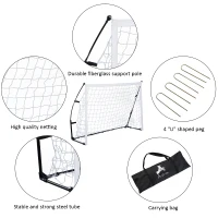 Aosom 6x4ft Portable Practice Soccernet Quick Set Up Outdoor Shot Training Aids with Carrying Bag(m-4)