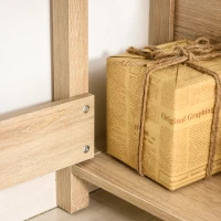 HOMCOM Computer Desk Home Office Study Writing Rectangle Workstation with Storage Shelves 3-Tier Bookshelf, Wide Display Table, Black/Oak(m-12)