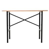 HOMCOM 46"L x 28"W Garage Table with X Bar Support and Natural Tabletop, Natural/Black(m-8)