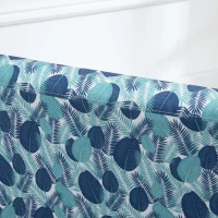 HOMCOM Linen Fabric Dining Chair with Pine Wood Legs and Sponge Padded Cushion, for Living Room, Dining Room, Leaf Pattern(m-7)