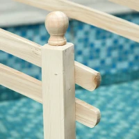 Outsunny Fir Wood Garden Bridge Arc Walkway with Side Railings for Backyards, Gardens, and Streams, Natural Wood, 89.75" x 29.5" x 43.25"(m-12)