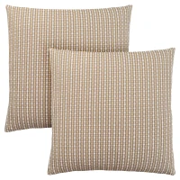 Monarch 18" x 18" Abstract Dot Pattern Throw Pillow (Set of 2) - Light / Dark Taupe(m-1)