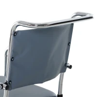 HOMCOM Shower Rolling Chair Personal Mobility Assist Bedside Commode Toilet Chair with Detachable Bucket Armrest Wheelchair Design Armchair for Elder Disabled Pregnant, Grey(m-13)