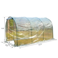Outsunny 11.5x6.6x6.6ft Walk-in Tunnel Greenhouse Portable Garden Plant Growing House Transparent(m-3)